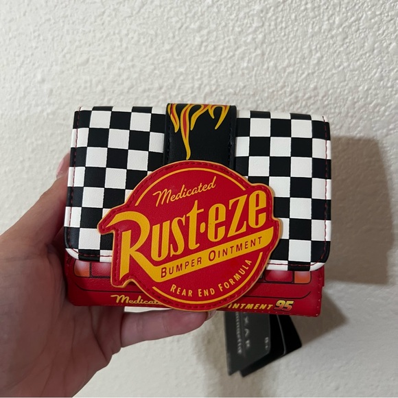 Loungefly Handbags - Loungefly X Pixar Red Lightening McQueen Medicated Rust-eze Ointment Wallet NEW